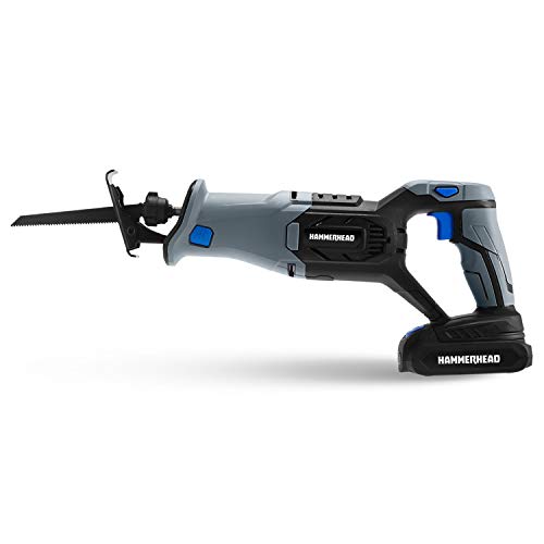 Free Shipping Over $50 Hammerhead 20V Cordless Reciprocating Saw Kit with 2.0Ah Battery, Charger, Wood Cutting Blade – HCRS201