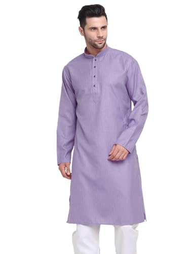 Image of KRAFT INDIA Men Cotton Stripped Kurta ONLY
