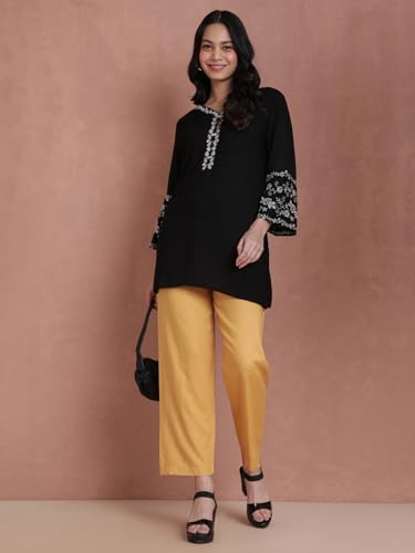Image of TWIN BIRDS Women Viscose Kurti Pants | Straight Fit Ethnic Daily Trousers