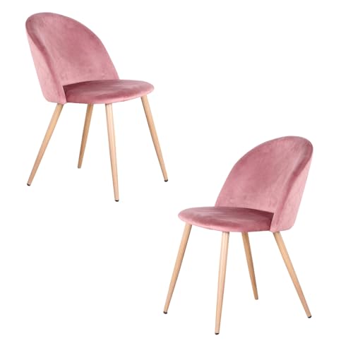 Uderkiny Juego De 2 Sillas De Comedor De Terciopelo, Silla De Tocador, Tela De Terciopelo, Patas De Hierro Con Vetas De Madera, Adecuada Para Oficina Cafetería Cocina Salón Rosa,2 Uderkiny Juego De 2 Sillas De Comedor De Terciopelo, Silla De Tocador, Tela De Terciopelo, Patas De Hierro Con Vetas De Madera, Adecuada Para Oficina Cafetería Cocina Salón Rosa,2
