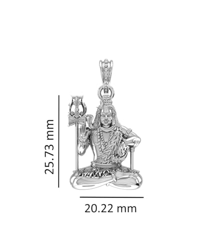 Pendentif Shiva argent 925 Mtrolls collier religieux d'exception 6g - 3