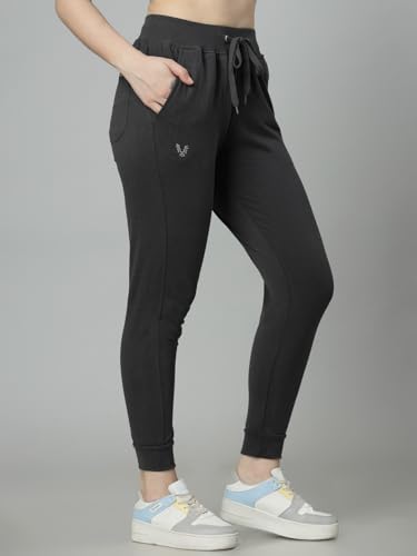 Image of UZARUS Women's Cotton Regular Fit Joggers Track Pants with 3 Pockets