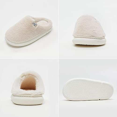 utune 冬用 暖かい スリッパ もこもこ ボア ファースリッパ 室内 あったか ルームシューズ 軽量 滑り止め 厚底 メンズ レディース かわいい おしゃれ の商品画像 1