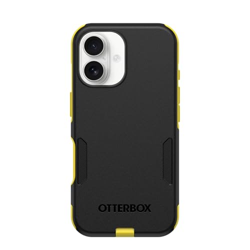 Image of OtterBox iPhone 16 (Only) - Commuter Series MagSafe Case - Night (Black & Yellow) - Built-in Magnets - Slim & Tough - Pocket-Friendly - with Port Protection