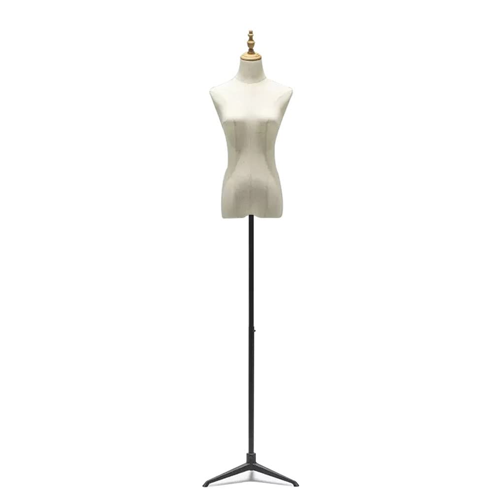 ITOSUI Adjustable Black Female Mannequin Torso with Tripod Stand, Detachable Dress Form for Sewing, Clothing Display & Jewelry, Height 140-180cm, Size M/Medium