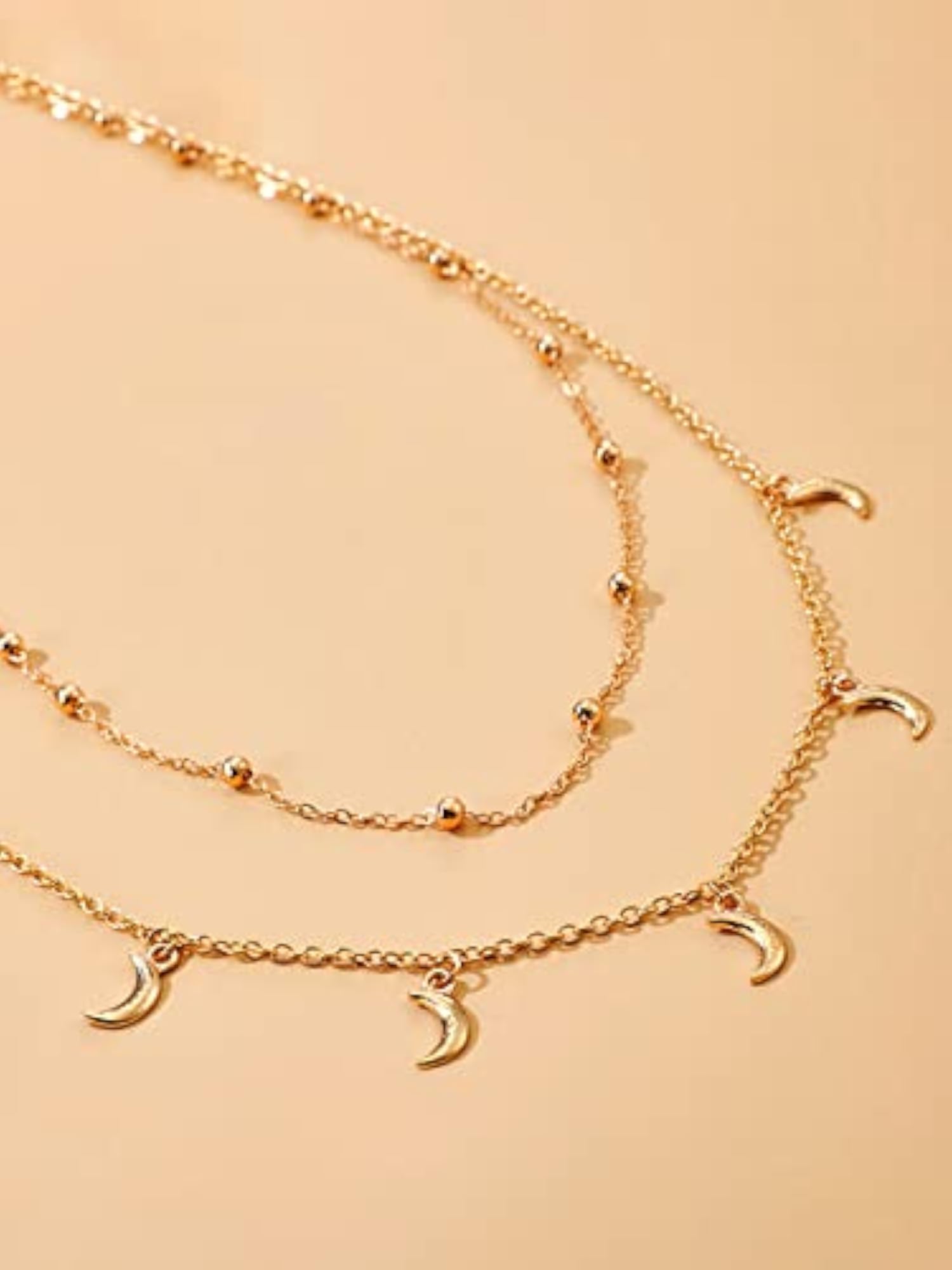 Multilayered Moon Charm Belly Chain Waist Chain