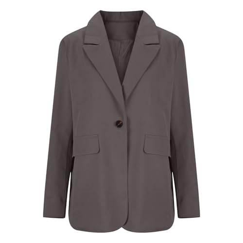 Women's Blazers Casual Dressy Lapel Collar Long Sleeve Single Button Open Front Blazer Jackets Work Office Suits2
