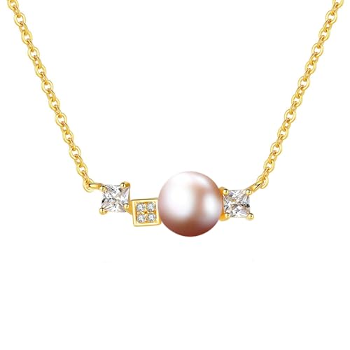 Collier Perle Argent 925 et Zircone pour Femme au Quotidien