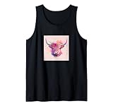 Photo Gallery carino highland peloso mucca vernice splatter floreale colorato donne canotta Photo Gallery carino highland peloso mucca vernice splatter floreale colorato donne canotta
