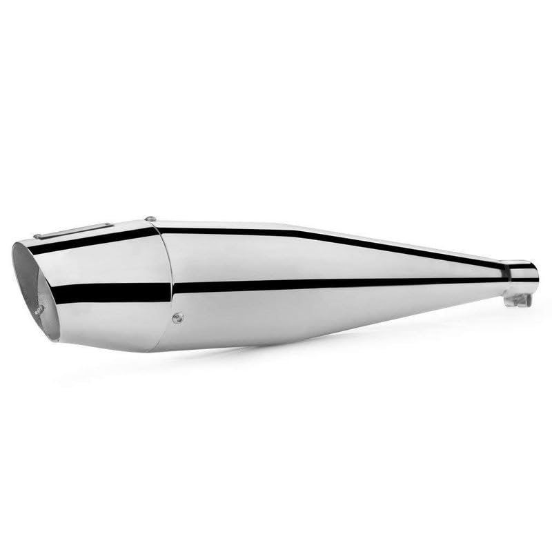 Bike Bullet Dolphin Silencer Exhaust Glasswool Chrome Bike Silencer Exhaust with Zed Clamp & Bush for Royal Enfield Bullet Thunder Bird 350-image-43