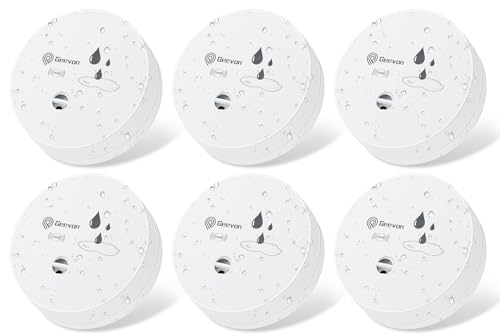 Geevon 6 Pack Water Leak Detectors, 100dB Water Sensor Alarms Flood Detector for Basements,...