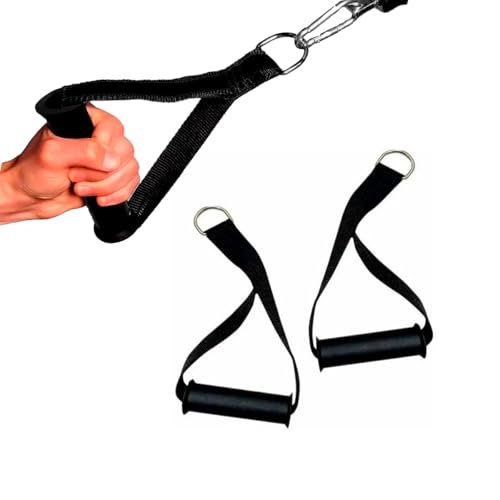 Puxador Profissional Estribo Crossover Preto Polia Manopla Pegada PVC Puxadores Nylon Remada Academi