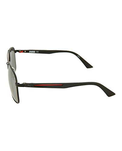 Puma Square/Rectangle Sunglasses Black Black Silver Luxury Eyewear Memory Metal Frame Designer Fashion for Everyday Luxury3