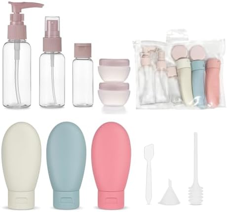 Kit de Viagem Frascos Recarregaveis de Silicone e Plastico Para S...