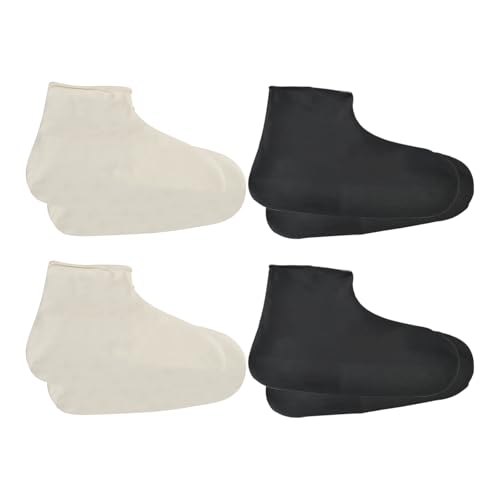 Amexo 4 Pares Cubre Zapatos Impermeable, Reutilizable Protector Calzado lluvia Antideslizante Silicona Funda Zapatos lluvia Cubiertas del Zapatos Unisex para Lluvia Caminos Fangosos (M)
