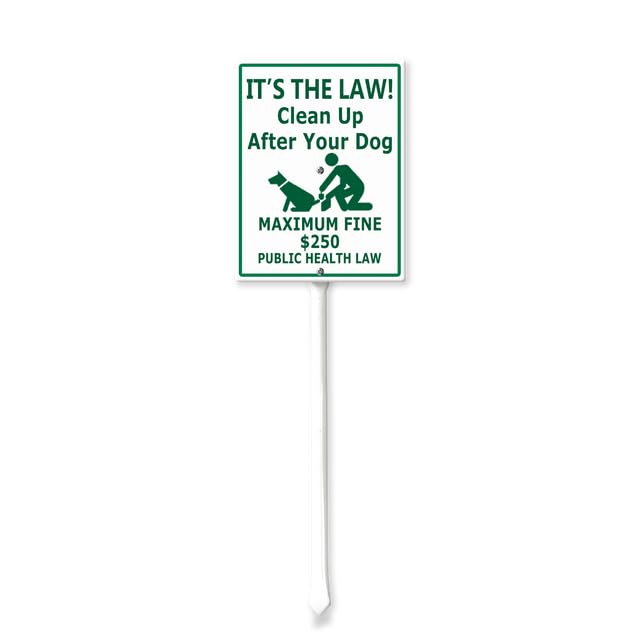 Horienteeon It’s The Law! Clean Up After Your Dog Signs for Yard with Stake, Sturdy Aluminum Sign Rust Free, Dog Poop Sign Decoration for Yard Garden Lawn Outdoor 7"×8.8"