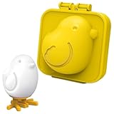 AEGYPIUS Boiled Egg Mold, Yellow Cute Hard Boiled Egg Shaper, 2.75x2.36 Inch Egg Mold for Bento Lunch, Sushi or Rice Balls, Reusable Food Shaping Tool for Fun Meal Presentation