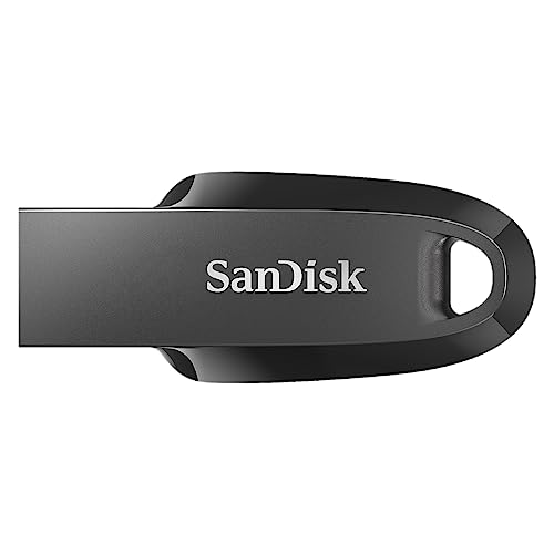 SanDisk Ultra Curve 3.2 Flash-Laufwerk 256 GB (bis zu 100 MB/s Lesen, RescuePRO Deluxe-Software, Schlüsselringöse) Schwarz