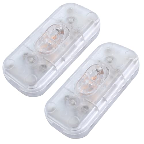 2 Piezas Interruptor,Interruptor Lampara,Interruptor Bipolar,Interruptor de Cable en Línea,6A 250V,para Lámparas,Pequeños Electrodomésticos (Transparente)