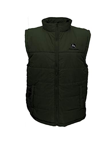 John Deere Men's Logo Puffer Vest-Olive-Xl