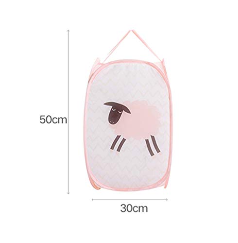 Zenky 2 Pack Collapsibe Laundry Basket, Cute Girl Laundry Hamper, Large Handy Pop-Up Mesh Dirty Clothes Bag With Pocket&Handles For Kids Rooms, Nursery, Dorm And Travel Camping, Grey&Pink, Zk02 #TOP1