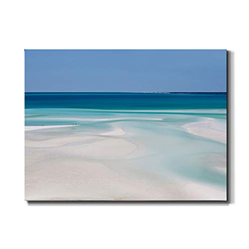 Renditions Gallery White Sands Wall Art, Beautiful Blue Waters, Vibrant Beach Décor, Premium Gallery Wrapped Canvas, Ready to Hang, 24 in H x 36 in W, Made in America Print