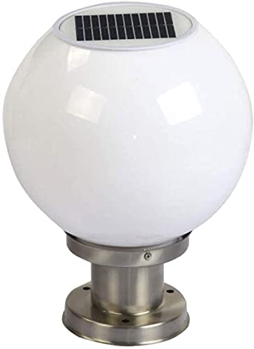 CGJDZMD LED Cast Aluminum Solar Post Light Fixture with Stainless Steel Pier Mount Base, Solar Pillar Light for Outdoor Garden Patio Pathway (15.74inch) (Size : 15.74inch)