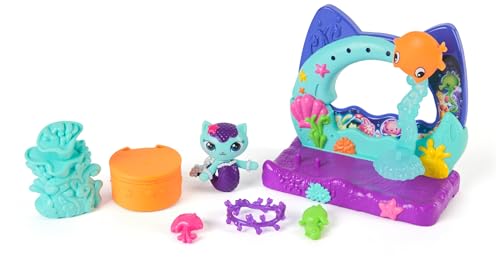Gabby et la Maison Magique Le Film - Gabby Dollhouse - Balcon Aquarium Magique De Marine - 1 Figurine Et 5 Accessoires - Dessin Animé Jouet Maison De Poupée - Jouet Enfant 3 Ans Et +