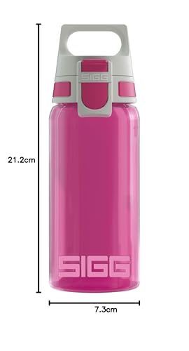 SIGG - Trinkflasche Kinder - Viva One Berry - Für Kohlensäurehaltige Getränke Geeignet - Auslaufsicher - Spülmaschinenfest - BPA-frei - Sport & Schule - Pink - 0,5L