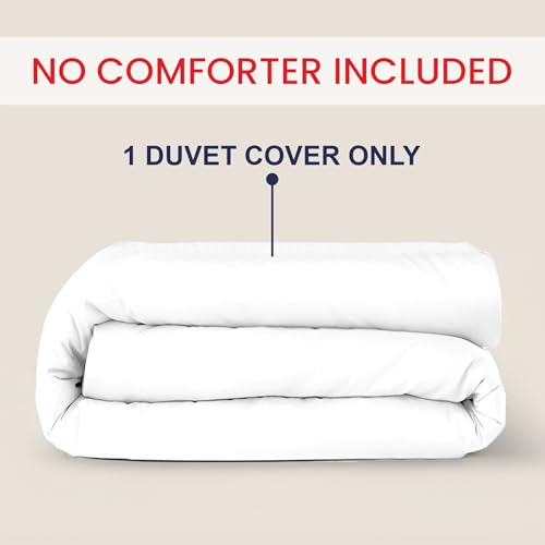 Kotton Culture 1 Pc Duvet Cover Queen Size/Full Size-100% Egyptian Cotton 600 Thread Count Ultra Soft Premium Durable Comforter Cover Zipper Closure & Corner Ties- (White, 90" X 90")