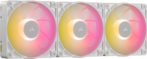 Image of CORSAIR iCUE Link RX120 MAX RGB 120mm PWM Thick Fans with iCUE Link System Hub - High-Static Pressure - Magnetic Dome Bearing - Triple Pack - White
