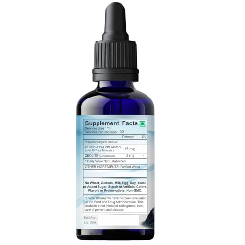 ASTERVEDA Vedic Minerals Zeolite|Mega Cleanser|Humic And Fulvic Acid Liquid|Natural Body Cleanser & Detoxifier|Suitable For All Age Groups,50 Millilitre