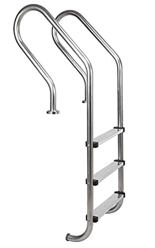 WATERTECH SYSTEMS Swimming Pool Ladder for In Ground Pools Heavy Duty Stainless Steel Pool Step Ladder with Easy Mount Legs Stainless Steel 304, 3 Steps