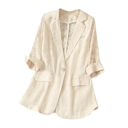 Blazer d'été femme veste ajustée fine et polyvalente manches 3/4