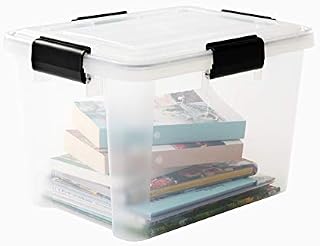 IRIS 20 Litre Small Weathertight Airtight Clear Plastic Damp Area Dry Storage Box! 46cm x 33cm x 26cm - Hermetically Sealed Removable Lid! (1)