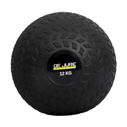 Image of DE JURE Fitness Rubber Dead Bounce Slam Ball Strength & Conditioning Cross Training, Exercise & Fitness, Core Training, Squats, Lunges & Plyometric, Slam Ball (12 Kgs),Black
