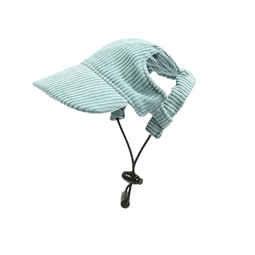 Dog Baseball Cap Dog Cat Summer Beach Visor Hat with Ear Holes Adjustable Puppy Sunbonnet Headdress (Green Small)