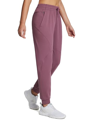 baleaf Fleece Lined Sweatpants Joggers Women Waterproof Thermal Warm Pants Cold Weather Running Gear Hiking Jogging Rose L