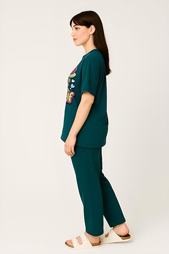 Image of My Swag Womens Printed Nightwear Set | Printed T-Shirt & Lower Set for Womens&Girls