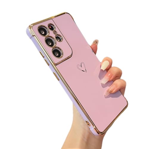 Coque Samsung S21 Ultra 5G motif cœurs violets idée cadeau idéale pour fille et femme