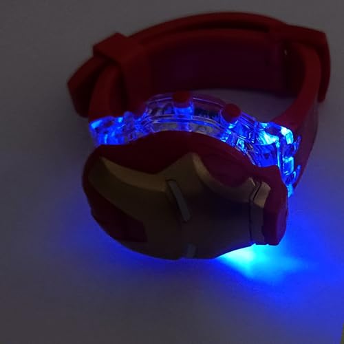 Image of Brishti 3D Superhero Character Multicolored Glowing Light and Musical Digital Girl's Wrist Watch | Unique Cute Cartoon Character on Strap | Soft Silicone Strap | Suitable for Age 3-12 Year Kids
