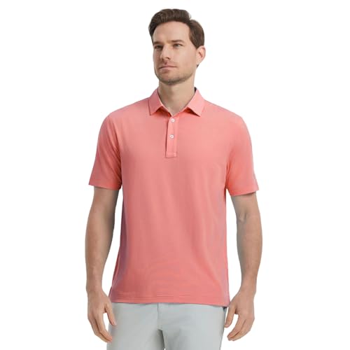 M MAELREG Mens Golf Shirts Moisture Wicking Dry Fit Business Casual Stretch Jacquard Short Sleeve Golf Polo Shirts for Men2