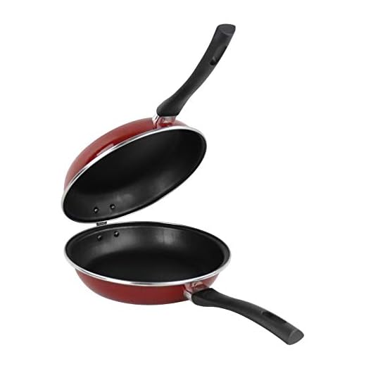 Megafesa Praga - Padella girafrittata, Acciaio vetrificato, Antiaderente, Color granata, Diametro 20 cm