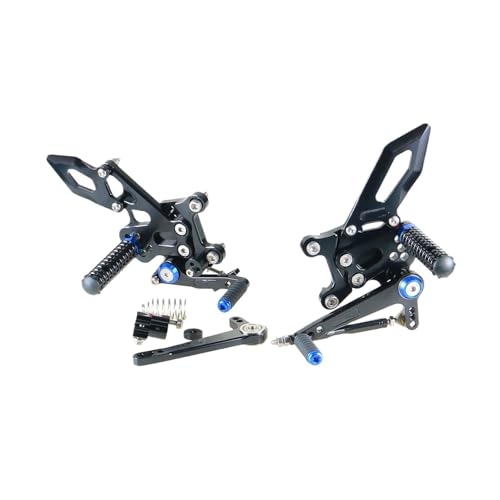 Repose-pieds arrière réglable pour RSV4 en alu CNC noir et bleu