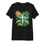 Palm Sunday Cross Christian Religious Art Palm Art 2026 Premium Tri-Blend T-Shirt