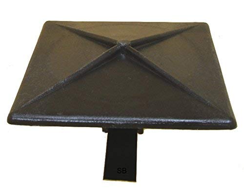 SBDs 3-1/2” Square Pyramid Black Light Pole Top Caps |Glass-Reinforced Polyester | Snap on Plugs for Fencing, Flag Poles, Goal Posts, Mail Box | Made in USA