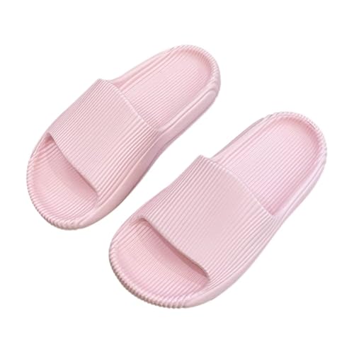 1 Pair Non-Slip Quick-Dry EVA Shower Slippers, Thick Cushion Bath Sandals, Indoor Outdoor Fashion Casual Couple Slippers for Men Women（Size：40-41，Pink）