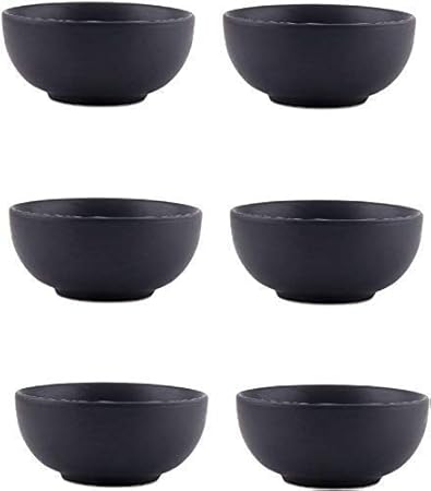 Unbreakable Melamine Solid Soup Bowls Black (Pack of 6)