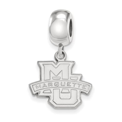 LogoArt Sterling Silver Marquette University Small Dangle Bead Charm