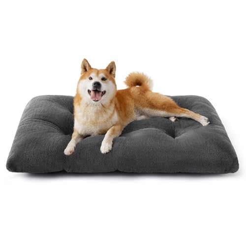 BEDSURE Hundebett Waschbar Groß - Hundekissen Bett Beruhigende Hundematratze mit Rutschfestem Boden, Warmes Kissen für Große Haustiere, Grau, 89x58x8cm BEDSURE Hundebett Waschbar Groß - Hundekissen Bett Beruhigende Hundematratze mit Rutschfestem Boden, Warmes Kissen für Große Haustiere, Grau, 89x58x8cm